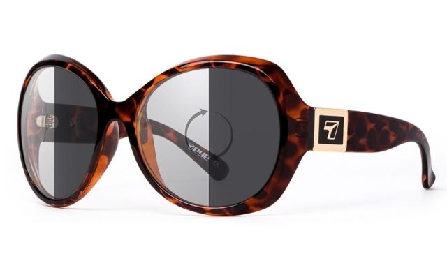7 Eye Signature Series Lily Sunglasses - Women's Photochromic Day Night Eclypse Lenses Leopard Tortoise Frame - 7Eye By Panoptix