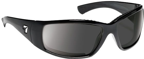 7 Eye Taku Full Wrap Sunglasses - Men's Glossy Black Frame SharpView Gray Lens - 7Eye By Panoptix
