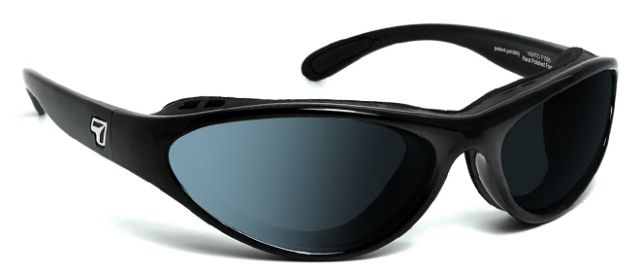 7 Eye Viento AirShield Sunglasses - Men's Glossy Black FrameSharpView Polarized Gray LensS-M - 7Eye By Panoptix