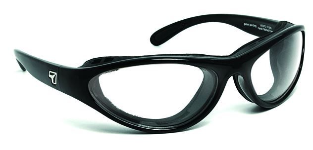 7 Eye Viento AirShield Sunglasses - Men's Glossy Black FrameSharpView Clear LensS-M - 7Eye By Panoptix