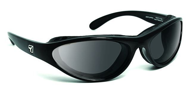 7 Eye Viento AirShield Sunglasses - Men's Glossy Black FrameSharpVIew Gray LensS-M - 7Eye By Panoptix