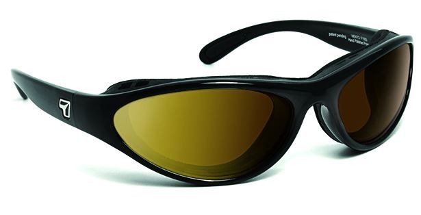 7 Eye Viento AirShield Sunglasses - Men's Glossy Black FrameSharpView Polarized Copper LensS-M - 7Eye By Panoptix
