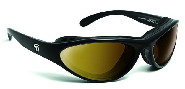 7 Eye Viento AirShield Sunglasses - Men's Matte Black FrameSharpView Polarized Copper LensS-M - 7Eye By Panoptix