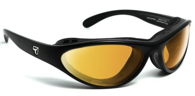 7 Eye Viento AirShield Sunglasses - Men's Matte Black FrameSharpView Yellow LensS-M - 7Eye By Panoptix