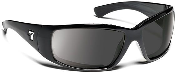 7 Eye Air Dam Sunglasses Taku Sharp View Gray Polarized PC Lens Glossy Black Frame S-L Men - 7Eye By Panoptix