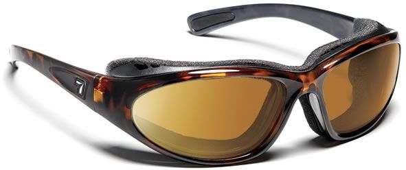 7 Eye Air Shield Sunglasses Bora SharpView Gray Polarized PC Lens Dark Tortoise Frame L-XL Men - 7Eye By Panoptix