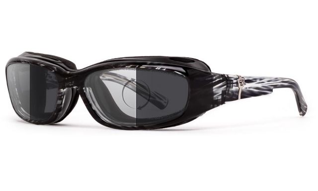 7Eye by Panoptix AirShield Sierra Sunglasses RX Ready Black Stripe Tortoise Frame Photochromic Day/Night Eclypse Lens S-L - 7Eye By Panoptix