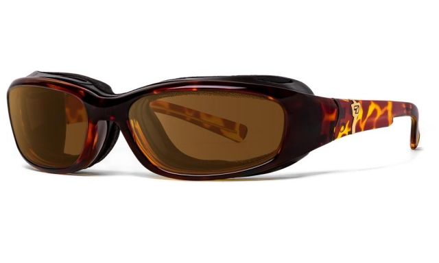 7Eye by Panoptix AirShield Sierra Sunglasses RX Ready Light Tortoise Frame SharpView Polarized Copper Lens S-L - 7Eye By Panoptix