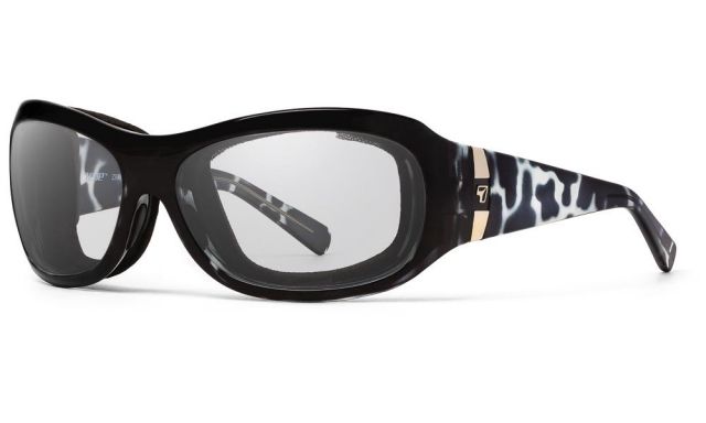 7Eye by Panoptix Women's AirShield Sedona Sunglasses RX Ready Black Pearl Frame SharpView Clear Lens M-L - 7Eye By Panoptix