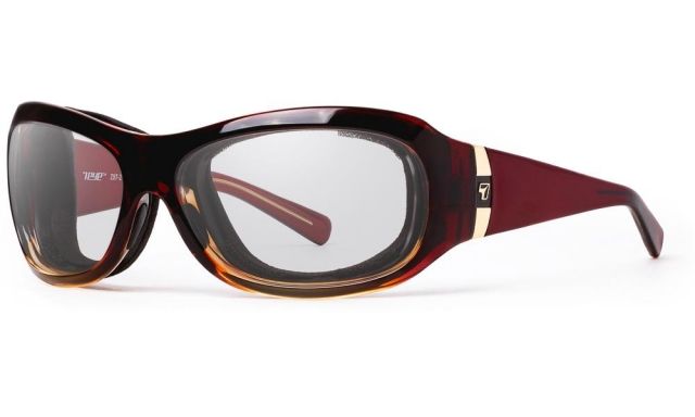 7Eye by Panoptix Women's AirShield Sedona Sunglasses RX Ready Ruby Fade Frame SharpView Clear Lens M-L - 7Eye By Panoptix