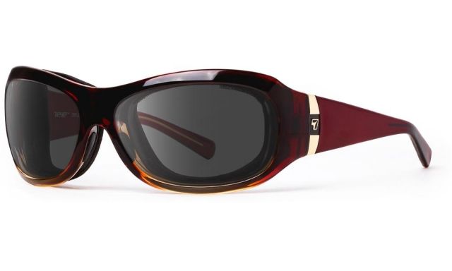 7Eye by Panoptix Women's AirShield Sedona Sunglasses RX Ready Ruby Fade Frame SharpView Gray Lens M-L - 7Eye By Panoptix