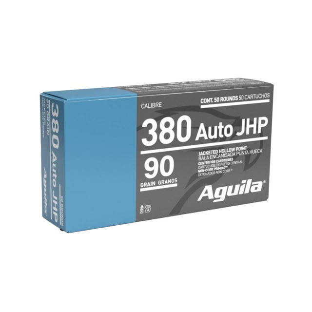 Aguila Ammunition Aguila Handgun Ammunition .380 Auto 90gr JHP 838 fps 50/ct EC5364E9 AU - Aguila Ammunition