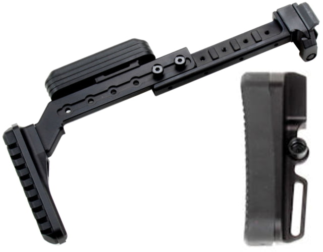 A3 Industries Adjustable Length Modular Folding Stock Offset Extension Magpul 1 Butt-Plate Black 6-1/8in-9-1/2in - A3 Industries