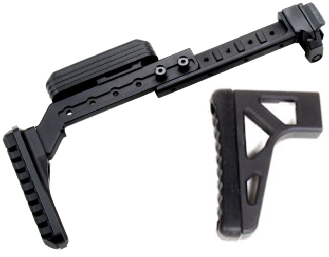 A3 Industries Adjustable Length Modular Folding Stock Offset Extension Xtendo Narrow Butt-Plate Black 6-1/8in-9-1/2in - A3 Industries