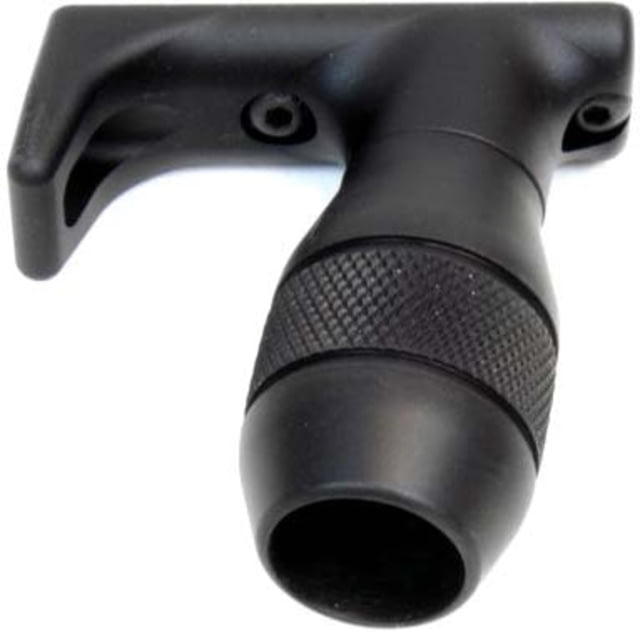 A3 Tactical Compact Shorty Vertical Grip w/ Integrated Handstop 100 Degree 2.00In Smooth Aluminum Grip Aluminum Base Black - A3 Tactical