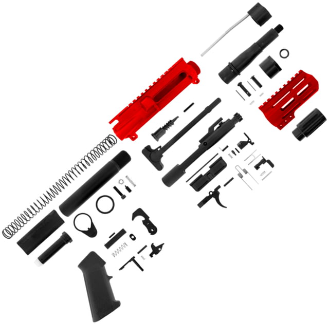 ABC RIFLE COMPANY AR-15 Micro Pistol Build 5.56x45mm NATO 5in Barrel 4in M-LOK Handguard Upper Receiver Red - Abc Rifle Company