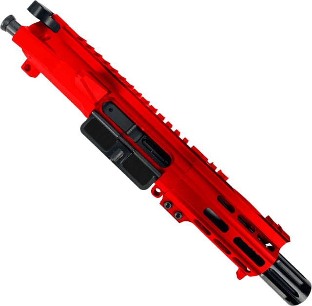 ABC RIFLE COMPANY AR .40 S&W Billet Pistol 4in Barrel Custom M-LOK Handguard Complete Upper Receiver w/BCG And Charging Handle Red - Abc Rifle Company