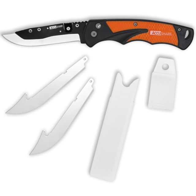 AccuSharp 3.5in Replacement Blades for the Replaceable Blade Razor Knife Stainless Steel Blade/Blaze Orange - Accusharp
