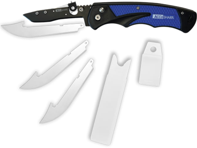AccuSharp 3.5in Replacement Blades for the Replaceable Blade Razor Knife Stainless Steel Blade/Royal Blue - Accusharp