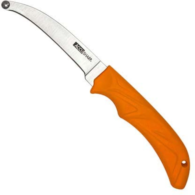 AccuSharp Skinning Knife 4in 420 Stainless Steel Blade Orange Thermoplastic Rubber Handle - Accusharp