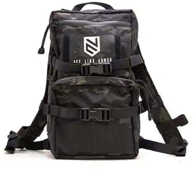 Ace Link Armor Map Pack Molle Backpack Black Camo - Ace Link Armor