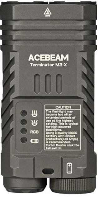 Acebeam EDC Terminator  Flashlights Li-Ion Battery 3200 Lumens w/RGB Grey - Acebeam