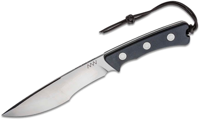 Acta Non Verba Knives P500 Fixed Blade Knife 7.5" satin finish Sleipner tool steel blade Black G10 handle - Acta Non Verba Knives
