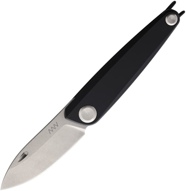 Acta Non Verba Knives Z050 Folder Folding Knife 2.75" stonewash finish Bohler N690 stainless blade Black titanium handle - Acta Non Verba Knives
