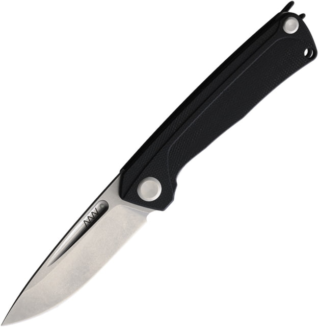 Acta Non Verba Knives Z200 Linerlock Folding Knife 3.5" stonewash finish Bohler N690 stainless blade Black G10 handle - Acta Non Verba Knives