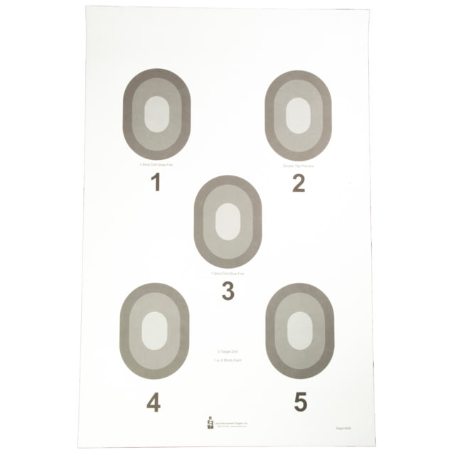 Action Target 5 Bull's-Eye Target Cream and Black 23 x 35 100 Per Box - Action Target