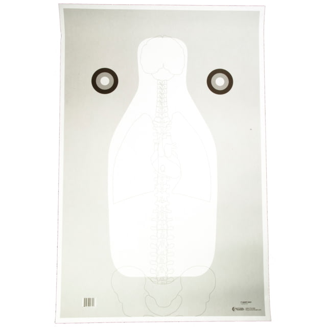 Action Target FBI Q Target w/ Vital Anatomy V2 Training Target Black White and Gray 23 x 35 100 Per Box - Action Target