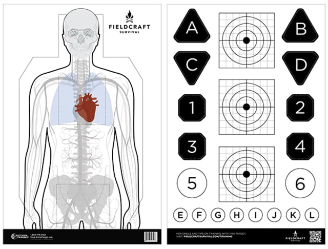 Action Target Fieldcraft Survival Double Sided Training Target 100 Pack 23in x 35in - Action Target