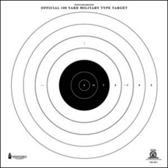 Action Target  100 Yard Rapid Fire Military Target 100 Per Case Black & White 21in x 21in - Action Target