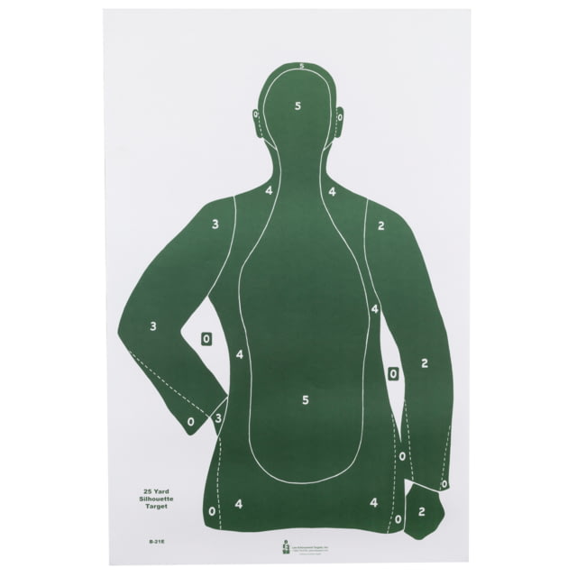 "Action Target B-21E, Green Qualification Paper Target, 25 Yard Silhouette, 23x35, 100 Per Box B-21EGREEN-100" by USA Action Target Shooting Paper Targets