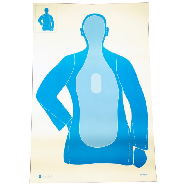 Action Target Three Tone Blue B-21E Target Cream and Blue 23 x 35 100 Per Box - Action Target