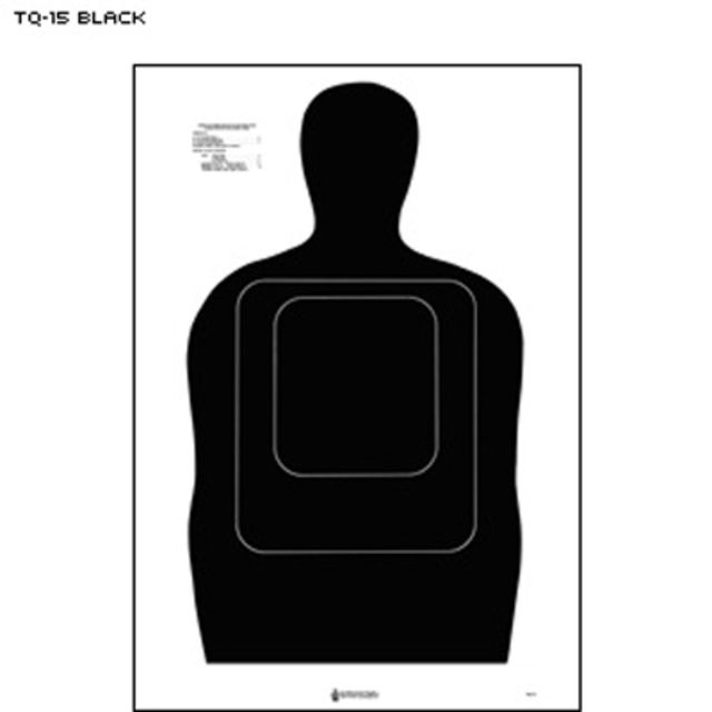 Action Target TQ-15 Standard Silhouette 25 Yard Qualification Target 100 Per Case Black 24in x 45in TQ-15 BLACK - Action Target
