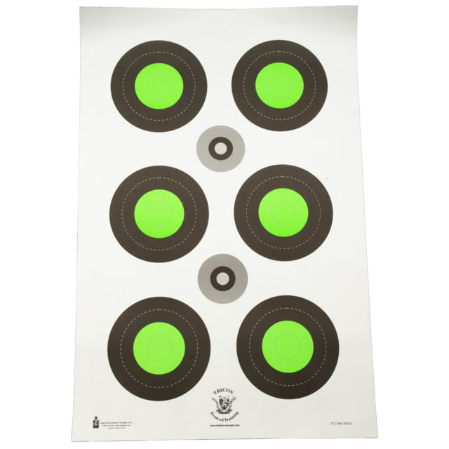 Action Target Trident Concepts Fluorescent Green Bull's-Eye Target Green and Black 100 Per Box - Action Target