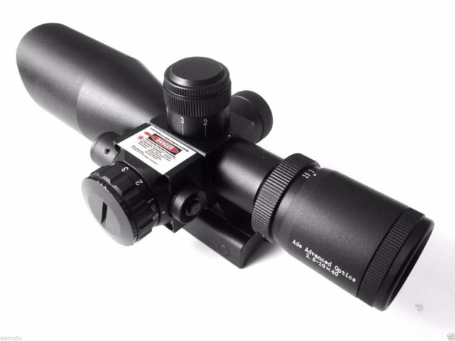 ADE Advanced Optics  Rifle Scope Red Illuminated Reticle Black - Ade Advanced Optics