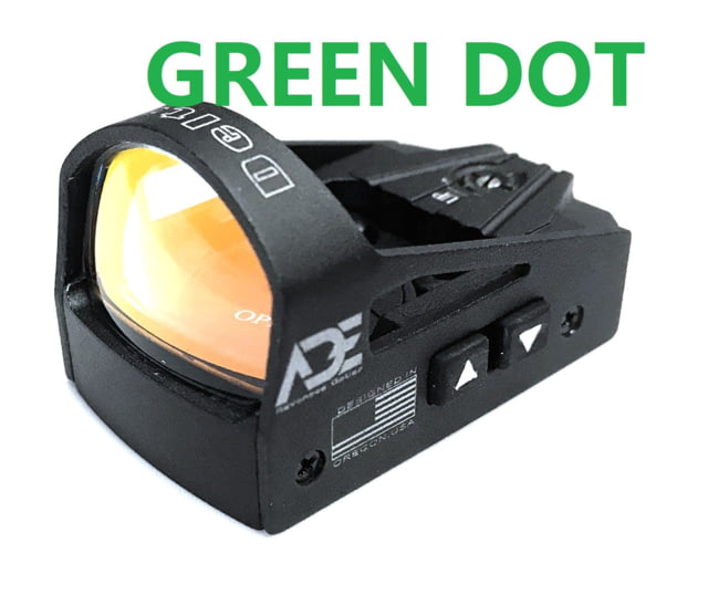 ADE Advanced Optics  Mini Reflex Green Dot Micro Sight 6 MOA Reticle Black - Ade Advanced Optics