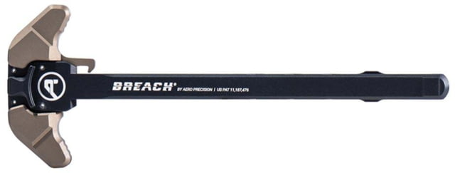 Aero Precision Breach Ambidextrous Charging Handle AR-15 5.56x45mm NATO Small Lever Anodized Black/Kodiak Brown