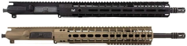 Aero Precision M4E1 Mid Barrel Complete Upper Receiver w/Flash Hider, AR-15, 5.56x45mm NATO, 16in Mid Length Barrel, 15in Quad Rail Handguard, No BCG/CH, Anodized, Black, APAR640251Q7 by USA Aero Precision AR15 Gun Upper Receivers