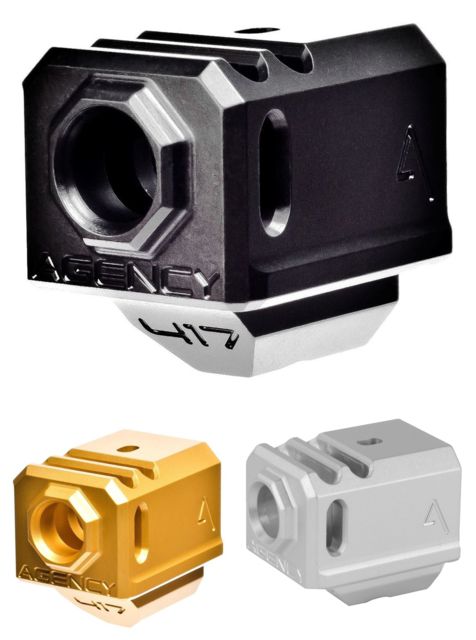 Agency Arms 417 Compensator, Glock 17/19/34 Gen3, Gold, 25C-417G3-DPCG by USA Agency Arms Gun Muzzle Brakes & Compensators