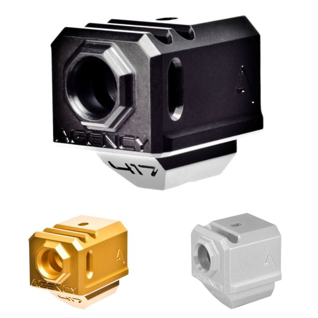 Agency Arms 417 Single Port Compensator, Glock 17/19/34 Gen4, Gold, 25C-417G4-SPCG by USA Agency Arms Gun Muzzle Brakes & Compensators