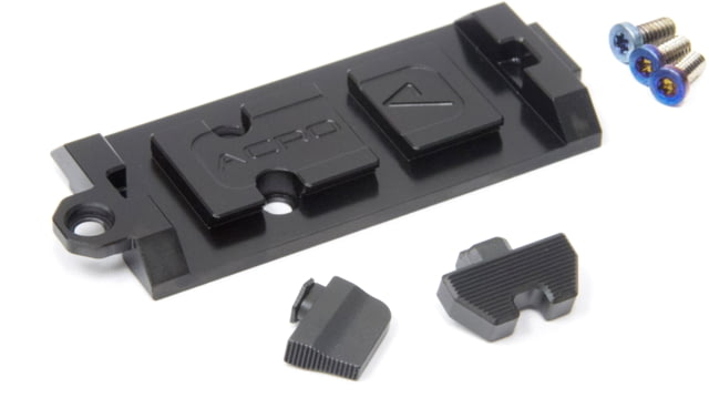 Agency Arms Aimpoint Acro Plate Includes Modular Rear Sight and Front Sight Agency Optic System AOS Optic Plate for SIG P320 Black - Agency Arms