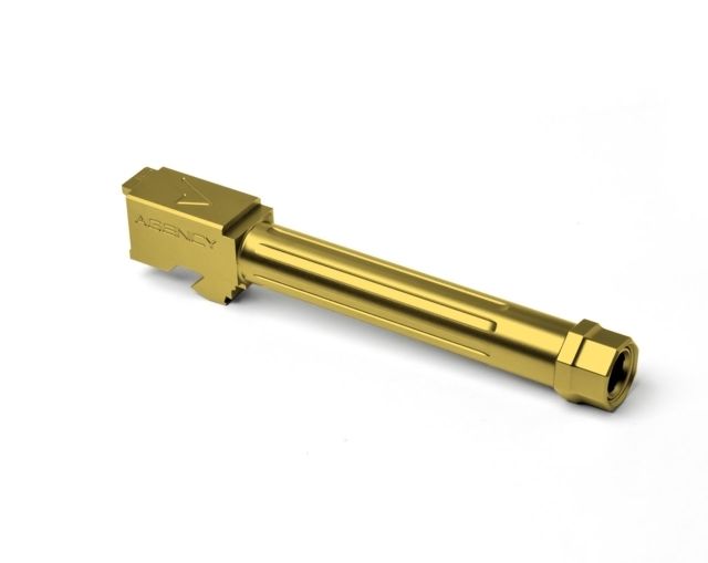 Agency Arms Mid Line Compatible Barrel Threaded/Fluted Glock 17 TiN Gold - Agency Arms
