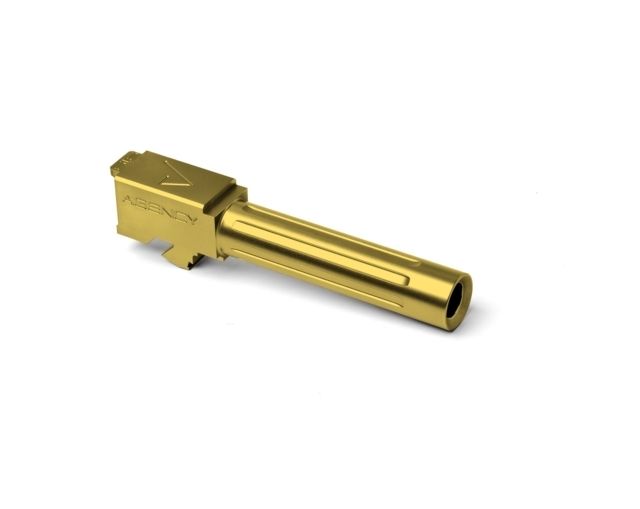 Agency Arms Mid Line Match Grade Drop-In Barrel Fluted Glock 19 Gold Gold Titanium Nitride - Agency Arms