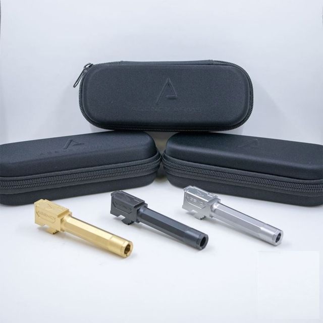 Agency Arms Premier Line Match Grade Drop-In Barrel Fluted Glock 19 TiN Gold - Agency Arms