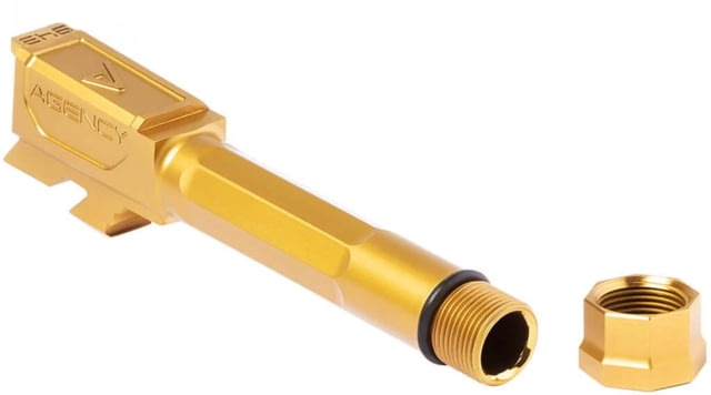 Agency Arms Premier Line Match Grade Drop-In Barrel Threaded/Fluted Glock 43 Gold Titanium Nitride - Agency Arms
