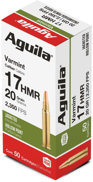 Aguila Ammunition .17 Caliber 20 Grain Jacketed Hollow Point Brass Cased Pistol Ammo 50 Rounds - Aguila Ammunition