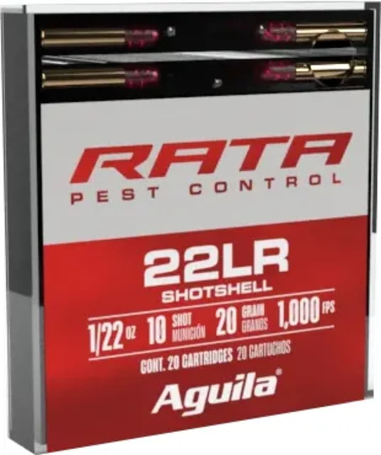 Aguila Ammunition .22 Caliber 20 Grain Rata Brass Cased Pistol Ammo 20 Rounds - Aguila Ammunition